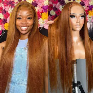 Chocolate Brown Virgin Hair Bon Straight Lace Front Wigs Brazilian Hair Vendors 13x4 HD Transparent Lace Wig Human Hair