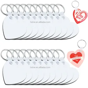 Wholesale Heart Shape Double Sided Printable Wooden Custom Keyring Sublimation MDF Blanks Keychains