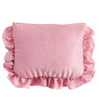 Pochette à maquillage rembourrée et plissée personnalisée, sac de rangement cosmétique de haute qualité, sac de voyage portable, sac de toilette pour femmes