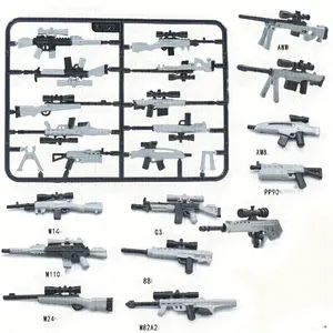 بندقية التخفي الضئيلة لسلاح الحرب العالمية الثانية بندقية الحرب العالمية الثانية غشاء سلاح MOC بنادق حربية قطع غيار ألعاب مكعبات البناء