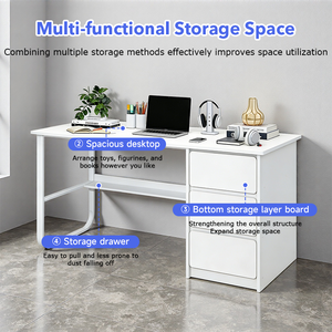 현대식 가구 홈 오피스 컴퓨터 책상 서랍 포함 - Product Image 4