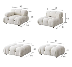 Dareko Design moderne Mario <span class=keywords><strong>Bellini</strong></span> Boucle canapé modulaire en forme de L meuble de salon en velours compressé dans la boîte - Product Image 6