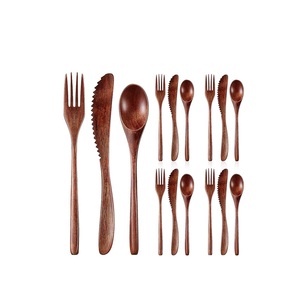 Ensemble de couverts en bois pour la décoration de la maison, pour hôtel et restaurant, cuillères et couverts en bois pour la cuisine - Product Image 1