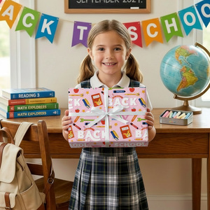 Back To School Gift Wrapping <b>Paper</b> Pink <b>Pattern</b> Double Sided Art <b>Paper</b> For Packaging And Craft Use - Product Image 2