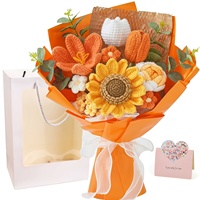 Bouquet de fleurs artificielles en laine crochetée fait main, best-seller, écologique, pour la fête des mères, décoration de la maison, mariage, cadeaux d'entreprise |