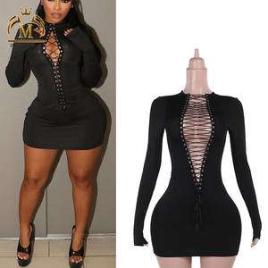 Nuovi Arrivi: Abiti Sexy Primaverili da Donna, Vestiti Mini Aderenti con Cut-Out, Eleganti Abiti Neri Bodycon per Donne e Signore - Product Image 1