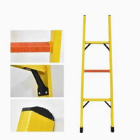 Escalera Plegable de Fibra de Vidrio FRP, Escalera de Seguridad Aislada con Pies de Goma para Trabajos Eléctricos, Taller, Uso General y Trabajo de Campo