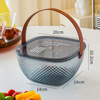 Fruitplateau Groothandel Simpel en Modieus Fruitplateau Huishoudelijk Hoge Kwaliteit Buiten Transparant Handvat Fruitmand