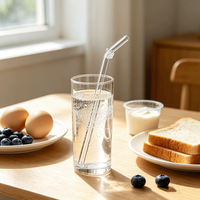 Pailles en verre réutilisables en forme d'animaux, faites à la main, pour bar, maison, fête, emballage en gros