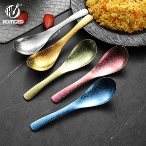 ช้อนไทเทเนียมแท้ชุบทองทันสมัย ด้ามสั้น ใช้กับเครื่องล้างจานได้ ทนความร้อน เหมาะสำหรับใช้ในบ้านและร้านอาหาร - Product Image 3