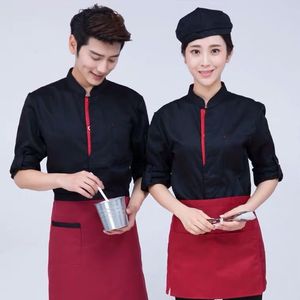 Chef Uniform Long Sleeve White Cotton Workwear For Restaurant Kitchen Men Women Autumn Winter - Product Image 2