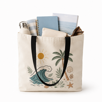 Sac fourre-tout tendance en toile imprimé personnalisé, motif géométrique bohème, avec anse noire, écologique, réutilisable, vente en gros, sac de transport mode