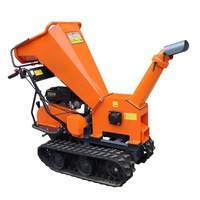 Broyeur de bois 100 mm, moteur à essence 6,5 CV, broyeur à tambour sur chenilles, tout-terrain, transmission 3F+1R, démarrage par lanceur