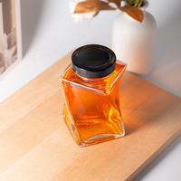 367ml 350ml transparan kreatif botol kaca putar dengan tutup sekrup untuk Madu Jam acar kacang mentega dan penyimpanan gula