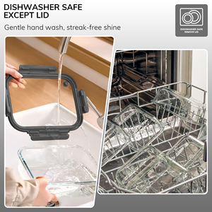 Rectangular Airtight Glass Food Storage Container with Leak-Proof Snap Latch <b>Lid</b> Top Lifting Design and Clip for Convenient Use - Product Image 5