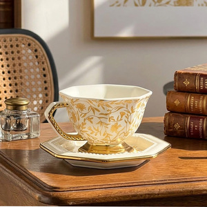 Set di Tazze da Caffè in Ceramica Stile Retrò di Lusso con Motivo Ottagonale <span class=keywords><strong>Datura</strong></span> Mandala, Tazza di Alta Qualità per Coppie - Product Image 4