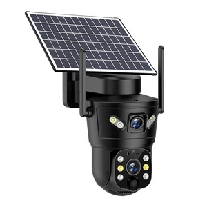 กล้องวงจรปิดพลังงานแสงอาทิตย์ V380 เลนส์คู่ ความละเอียด 6MP HD ภาพสีเต็มรูปแบบในเวลากลางคืน ตรวจจับความเคลื่อนไหว บันทึกข้อมูลบนคลาวด์ สำหรับภายนอกอาคาร - Product Image 1