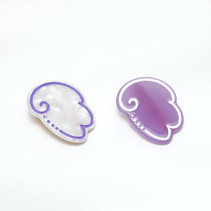 Mini pince à cheveux unisexe de créateur, motif ailes d'ange, blanche et violette, avec strass incrustés, en acétate, vente en gros - Product Image 1
