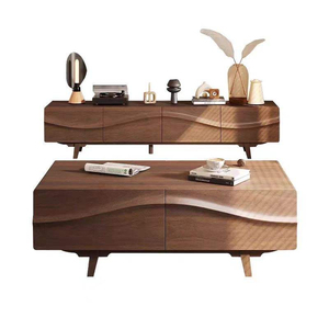 Mueble de TV de Diseño Nórdico, Mueble de TV de Madera Maciza de Lujo para Villa o Apartamento, Mueble de TV Estilo Antiguo, Juego de Mesa de Centro para TV - Product Image 3