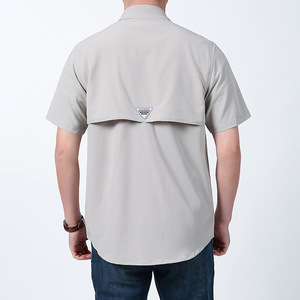 Nuova Collezione Estiva: Camicia da Uomo a Maniche Corte in Popeline con Cerniera e Perline, Elasticizzata, ad Asciugatura Rapida, Senza Stiratura, Lavabile in Lavatrice, per Lavoro e Casual - Product Image 2