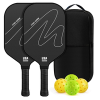 Raquette de Pickleball en Fibre de Carbone Nid d'Abeille T700, Texturée, Givrée, Allongée, 41,6 cm, 16 mm, pour Enfants, Ensemble Portable avec Sac de Transport