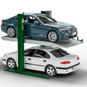 Apiladores de coche verticales hidráulicos de 2 postes Elevador de estacionamiento esencial Sistema de estacionamiento mecánico