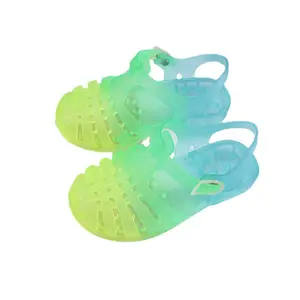 Ivy40905A Hot Selling Gradient Color Kids Beach Shoes PVC Summer Boys Girls Cheap Jelly Sandals
