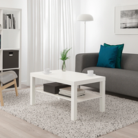 Table basse en bois blanc minimaliste de luxe moderne avec rangement, design écologique et durable pour le mobilier de salon