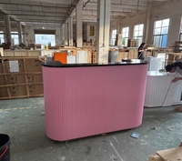 2025 nouvelle meilleure vente bureau de réception personnalisé comptoir de Salon de beauté petite Table de réception salon de manucure bureau de réception circulaire