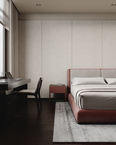 <span class=keywords><strong>Ensemble</strong></span> de chambre à coucher moderne haut de gamme avec <span class=keywords><strong>lit</strong></span> en cuir, tables de chevet contrastées, meubles pour projets hôteliers résidentiels de luxe - Product Image 3