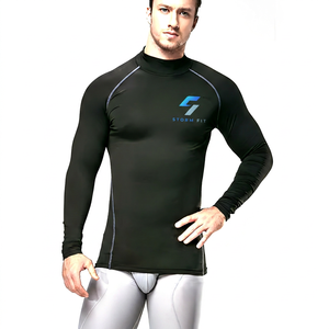 Storm Fit Men's Black Long Sleeve Compression Shirt Crew Neck Quick Dry Solid Color Regular Fit - Product Image 3