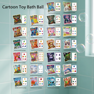 Boules de bain effervescentes pour enfants, formes variées (dessins animés, animaux, fruits, fruits de mer) pour le jeu dans la salle de bain - Product Image 1