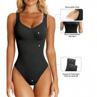 Combinaison de yoga sans manches côtelée en tricot pour femme, effet gainant et sculptant, une pièce