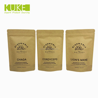 Logo personnalisé sac en papier kraft brun de qualité alimentaire 100% PLA biodégradable fermeture à glissière pochette debout