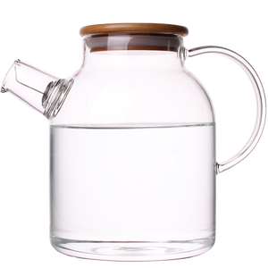 Tetera de Vidrio Simple de 600ml, 1000ml, 1800ml con Tapa de Bambú para Té de Hojas Sueltas y Té de Flores - Product Image 6