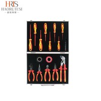 (HAORUITESI) H603008 Kit d'outils d'électricien isolés VDE résistants à haute tension, 16 pièces