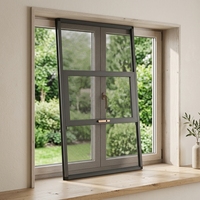 Moustiquaire de fenêtre en acier inoxydable 304 à haute transparence avec cadre noir, moustiquaire de sécurité pour la maison