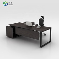 Bureau de direction en bois blanc en forme de L avec rangement, vente en gros