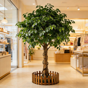 Grand Arbre Banyan Artificiel en Plastique, <span class=keywords><strong>Plante</strong></span> Verte Bionique pour Décoration, Mariage, Vitrine, Arbre à Vœux, Hôtel, Intérieur et Extérieur - Product Image 4