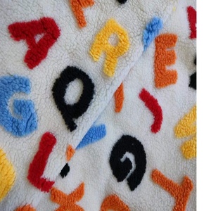 Laine d'agneau Jacquard 280gsm tissu éponge conception de lettres tridimensionnelles pour chaussures de garçons filles automne hiver <span class=keywords><strong>manteau</strong></span> de fourrure oreiller chaud - Product Image 5