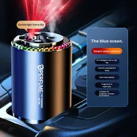 Diffuseur de parfum intelligent pour voiture haut de gamme avec commande vocale, en métal, avec lumières d'ambiance colorées effet ciel étoilé, sans fonctionnement