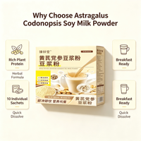 Poudre de Lait de Soja à l'Astragale et au Codonopsis, Mélange Naturel de Plantes et de Haricots, Dissolution Rapide, Infusion Chaude, Soutien Énergétique, Boisson Solide