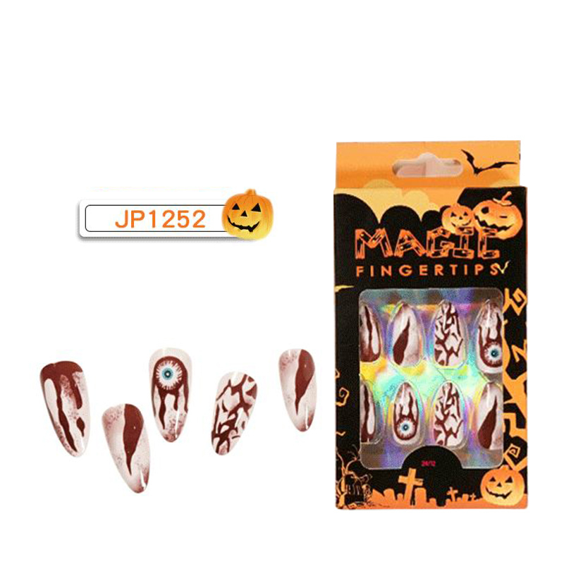 false nails set self adhesive press on nails halloween press on nails acrylic artificial fingernails