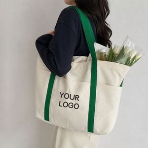 Sac en coton tendance avec logo personnalisé, sac fourre-tout réutilisable pour ordinateur portable, idéal pour le campus universitaire - Product Image 2