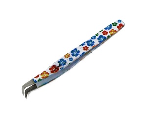 Extensión de pestañas multiojos profesional Pinzas inclinadas de belleza Acero inoxidable con puntas de fibra de volumen redondeado Ceja de pestañas - Product Image 2