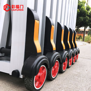 Оптовая продажа, алюминиевые раздвижные ворота, складные дорожные барьеры, временные дорожные барьеры, ручной выдвижной, подходит для уличных торговых центров - Product Image 4