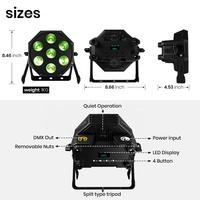 Shehds 5*12W Led Par Light Modes de commande vocale Rgb Par Light Ac 100-240V Led Stage Light Sasta pour Indoor Dj Event