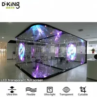 Panneau publicitaire vidéo LED en verre transparent IP54, luminosité 2000 cd, DCI-P3 85%, lisible en plein soleil, CMS basé sur le cloud pour les magasins
