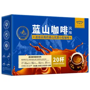 OEM personalizzato sapore di caffè espresso 300g caffè nero all'ingrosso caffè istantaneo in polvere cappuccino latte Blue Mountains coffee