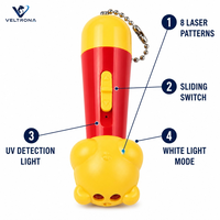 Jouet interactif pour chat avec pointeur laser, 8 motifs, design ours, baguette de stimulation pour animaux de compagnie, jeu d'intérieur, entraînement et exercice